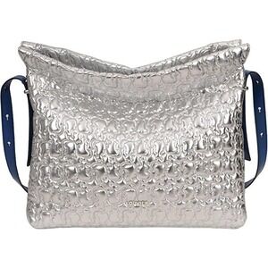 LOUVIER‎ LEATHER The LOU large crossbody and Tote Handbag purse Silver
